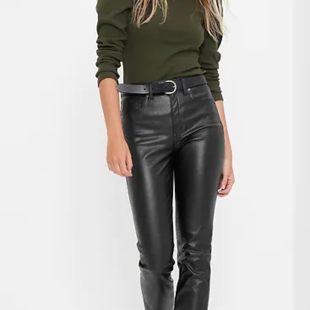 Gap High Rise Bootcut leather pants Tall